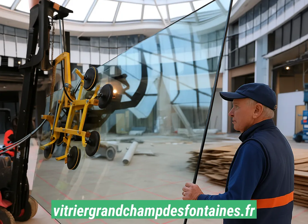 Remplacement de vitrine magasin Grandchamp-des-Fontaines